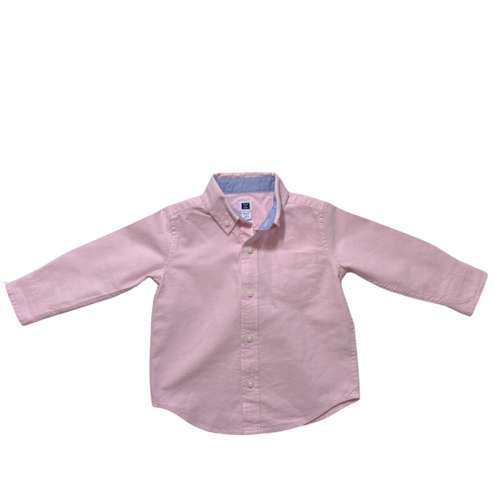 Janie and Jack Boys Pink Oxford Shirt 12 - 18 Months